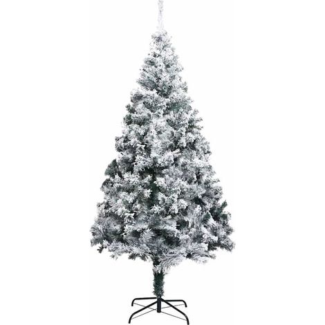 Albero di Natale  Albero natalizio  Albero festivo Artificiale con Neve Fioccata Verde 180 cm PVC (1/5)