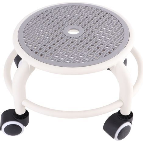 Tabouret bas rond à roulettes, confortable et universel, avec roulettes, mini-tabouret mobile, grande capacité de charge pour la maison, gris (1/5)