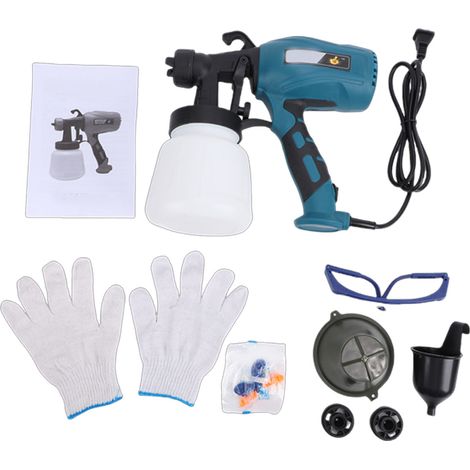 Pistola a spruzzo elettrica con serbatoio da 900 ml, kit portatile ad alta pressione per verniciare recinzioni, tetti e muri. (1/5)