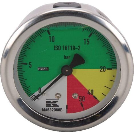 Manometro diametro 63mm 1/4" 0-20-60 attacco posteriore WIKA MA632060B