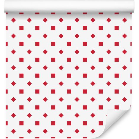 Papier peint à pois blancs et corail, petit détail pour salon et chambre 50x1000 cm (1/5)
