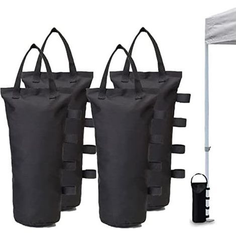 Lot De 4 Sacs De Lestage, Poids De Jambes Pour Tente Pop-Up, Poids De Tonnelle, Poids De Tonnelle, Lesté Pour Tonnelle, Parasol De Terrasse, Noir (1/5)
