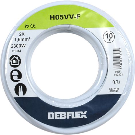 DEBFLEX - BOBINOT HO5VV-F 2X1,5 MM² 10M BLANC - 142321 (1/2)