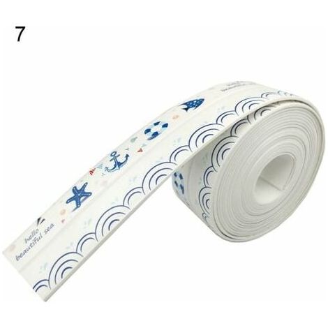 1 rouleau ruban adhésif d'étanchéité PVC, imperméable et anti-huile, motifs décoratifs, 3,8 cm x 125,98 cm, pour murs, angles, éviers et salles de bain