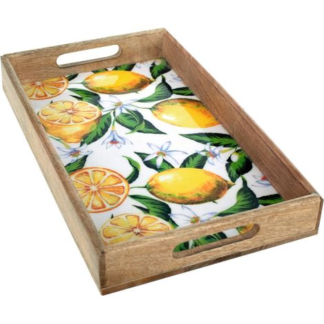 Signes Grimalt Bandeja Cocina  Bandeja Rectangular Limones Cajas Y Bandejas Amarillo 5x23x38cm 25178 (1/4)