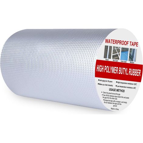Large Bande Etancheite Toiture 200mm x 5m, Ruban Étanchéité Toiture Fissure de Surface Ruban D'étanchéité en Butyle écart de Caniveau Exterieur pour Fuite de Toit, Fissure de Surface (1/5)