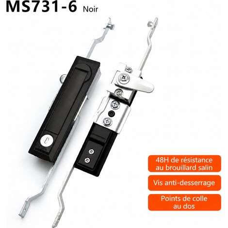 Serrure à barillet MS731-6 noire pour armoire ms731-6 noir 30 × 3,5 × 3 cm 500 g – Livraison gratuite