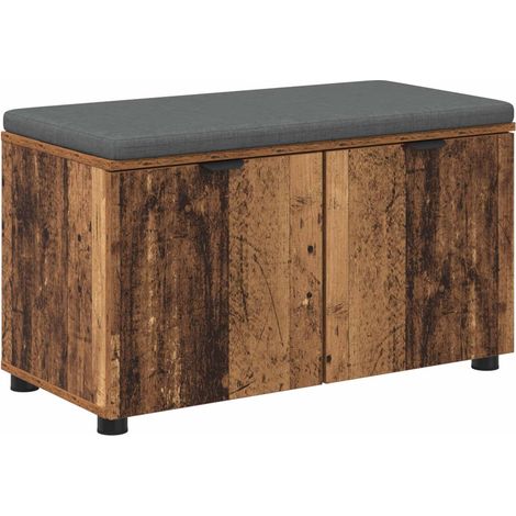 Hall Bench Old Wood 80 x 38 x 46 cm Engineered Wood and Fabric vidaXL