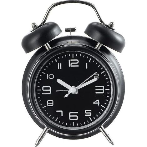 Tonwecker für Erwachsene mit tiefem Schlaf, geräuschloser Doppelglockenwecker fürs Schlafzimmer, batteriebetriebener analoger Wecker mit Hintergrundbeleuchtung (4) (1/4)