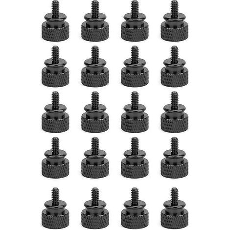 20-teiliges Set handfester Rändelschrauben aus Aluminiumlegierung, anodisch oxidiert, 6-32 Zähne (schwarz)