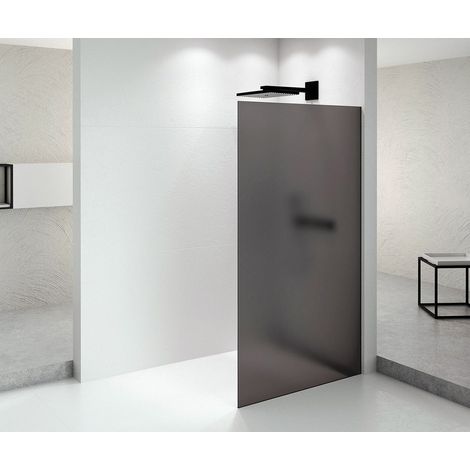 Paroi de douche ARCHITEX BLACK MATT 662 mm, verre fumé mat