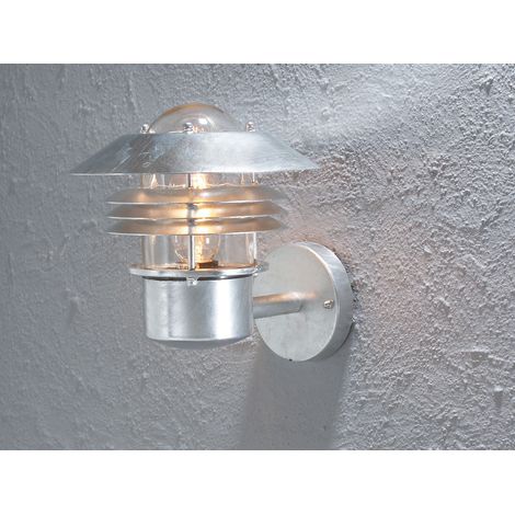 Moderne LED Außen Wandlaterne stehend, Stahl Silber, Höhe 23cm (1/5)