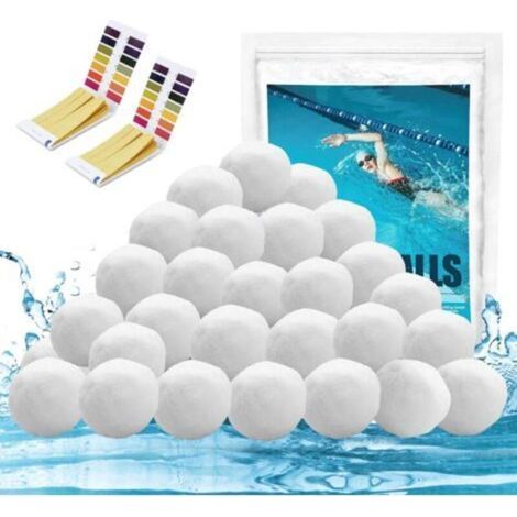 Boule filtrante de piscine, boule filtrante de 1300g peut remplacer 45kg de sable filtrant, réutilisable, + 2 morceaux de papier de test PH (1/5)