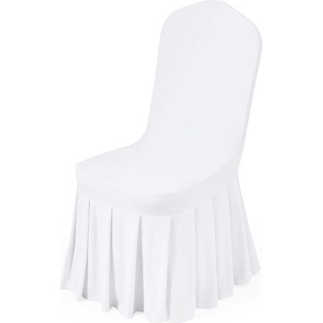 Housse de Chaise Extensible 30PCs Blanches, Couverture Protecteur de Chaise en Polyester et Élasthanne, pour Mariage, Salle à Manger et Banquet, Convient aux Sièges Jusqu'à 51x45x95 cm (1/5)
