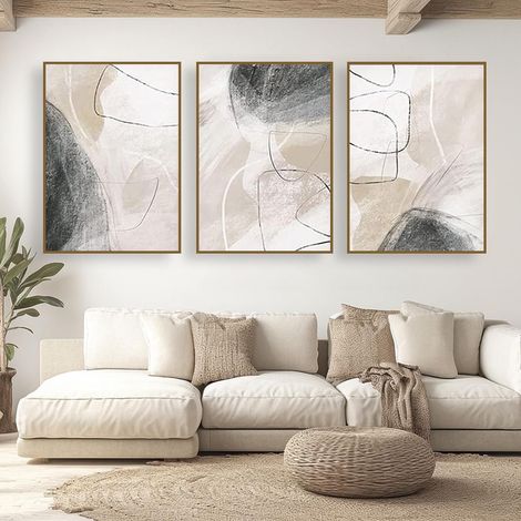 Juego de 3 pósteres de lienzo, estilo bohemio, moderno, decoración de pared, para salón, dormitorio, sin marco (B, 3x30x40cm)