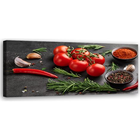 Tableau déco Tomate Épices de cuisine 90x30 (1/5)