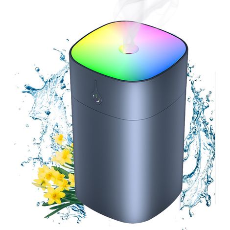 Humidificateur Mini - 400 ml - Nébulisation Froide Ultrasonique - Mode Continu/Intermittent - Arrêt Automatique à Niveau Faible - Éclairage LED Coloré - Alimentation USB - Pour Chambre Bébé Bureau Voi (1/5)