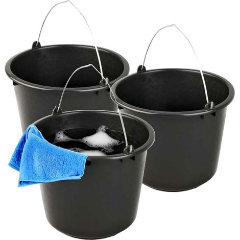 Lot de 5 seaux ménagers robustes de 12 litres - Seau de chantier - Seau de nettoyage (1/5)
