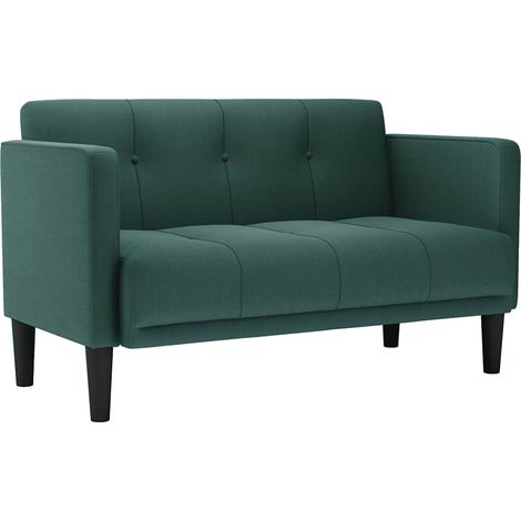 vidaXL Divano Divanetto Verde Scuro 111 cm in Tessuto (1/5)