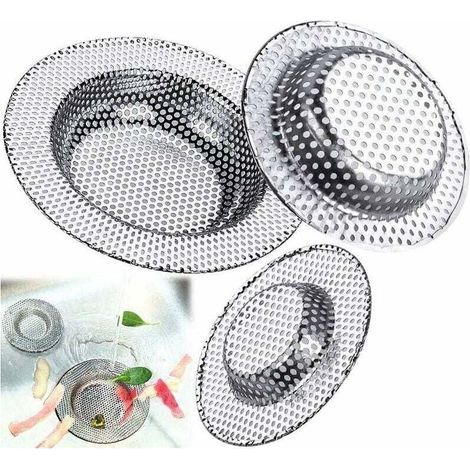 Lot de 3 Crépine dÉvier Cuisine, Filtre à Évier en Acier Inoxydable Anti-Engorgement avec Trous Perforés, Drains dEvier Durables, Idéal pour Les Évier de Cuisine (1/5)