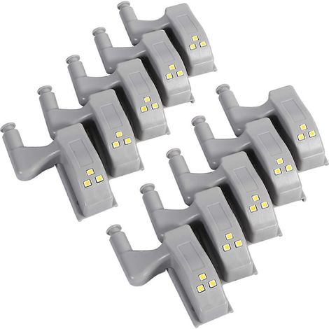 10er-Pack LED-Scharnierleuchten, warmweiß, batteriebetrieben, mit automatischem Ein-/Ausschalter für die Küche