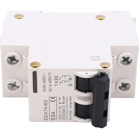 Disjoncteur miniature BAOYIDZ47X-63 63A 400V AC/DC 2P pour systèmes photovoltaïques à panneaux solaires, montage sur rail DIN (1/5)