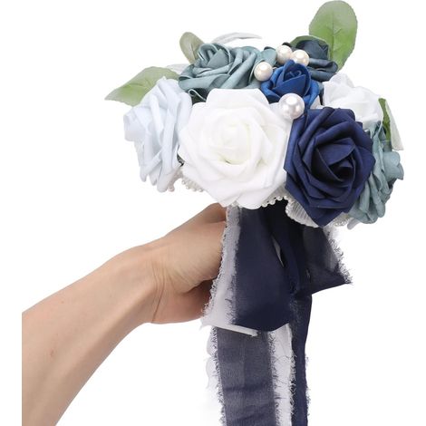 Bouquet De Mariage, Couleurs Vives Tenant des Fleurs Romantiques Faites à la Main élégantes Tenant des Fleurs pour Les Fêtes, Les Bureaux, Les Magasins, Les Jardins(D) (1/5)