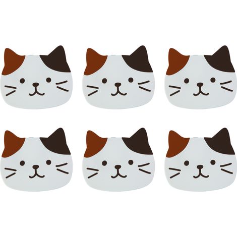 Sous-verre Chat - En Silicone Flexible Et Isolant - Résistant À La Chaleur Jusqu'à 260 °C - Pour Tasses Et Mugs - Lot De 6 (1/5)