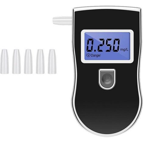 Éthylotest électronique portable avec affichage numérique LED et 5 embouts buccaux, capteur à semi-conducteurs. (1/5)