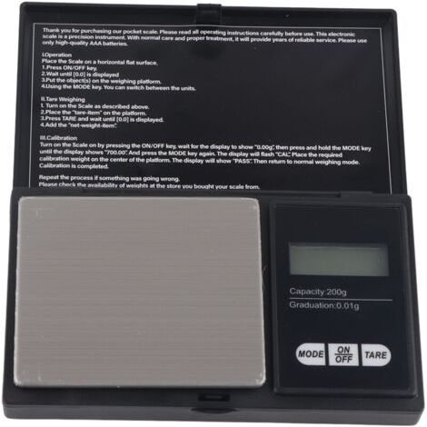 Balance numérique de poche 200 g x 0,01 g, portable, pour bijoux, pièces d'or, d'argent et d'herbes (1/5)