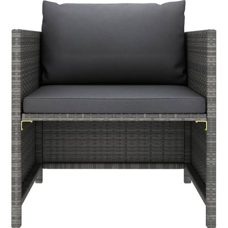 Canapé de jardin，Canapé d'extérieur，Sofa de jardin avec coussins Gris Résine tressée CFW875578 (1/5)