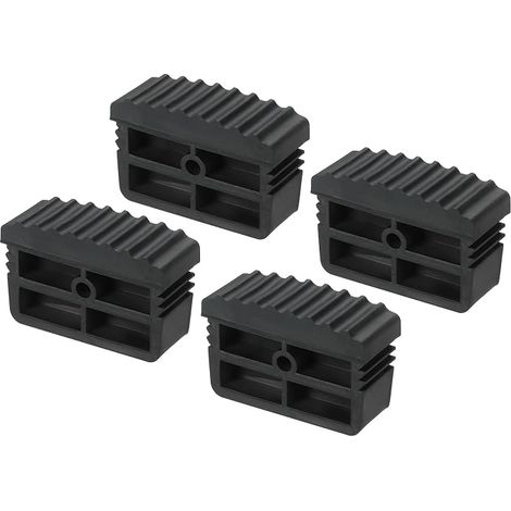 Embouts d'Échelle, 4 Pièces des en Caoutchouc Antidérapants pour Pieds d'Échelle, Protection de Remplacement pour Échelle, Noir (1/5)