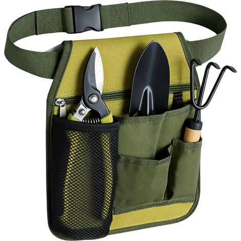 Ceinture de jardinage Unisexe ajustable avec poches multiples porte-outils Ceinture Porte-Ustensiles pour Plantation Récolte Taille Composition Florale Travaux Chantier Plomberie (1/5)