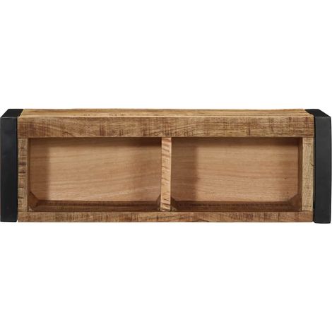 Meuble TV Banc TV Armoire TV 80x30x25 cm bois massif de manguier brut (1/5)