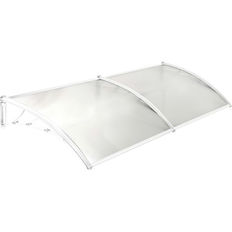 Werka Pro – Marquise polycarbonate blanche 80x300cm – Protection extérieure contre intempéries – Design moderne pour entrée – Installation facile