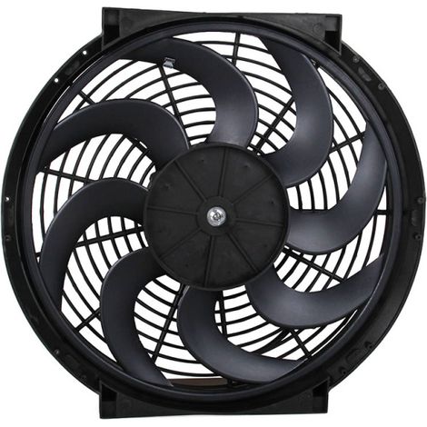 CF003-BK Ventilateur de radiateur électrique universel mince et réversible de 14 pouces (35,5 cm) 90 W 12 V pour voiture, avec kit de montage (1/3)