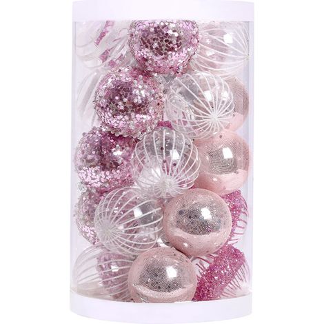 25 Boules de Noël, 6 cm, Plastique incassable, Décoration suspendue, Sapin, Maison (1/5)