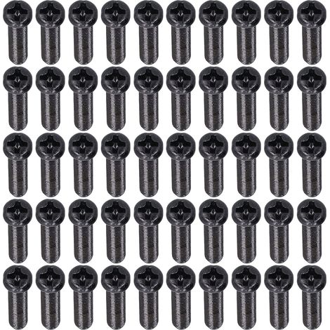50 vis M4x20 vis à tête cylindrique bombée en acier, filetage complet, zingué noir, conforme DIN 7985, lot de fixation (1/5)