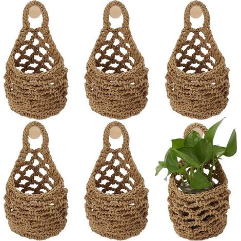 OmGoods Dailygoody Wandpflanzgefäße Hängepflanzen Ideal für Sukkulenten und Kräuter Baumwolle Innendekoration Für Garten und Balkon Geeignet für (1/5)