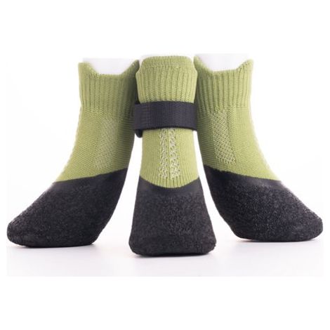Lot de 4 paires chaussures chien, antidérapantes, imperméables, protection neige pluie chaleur, taille XS verte (1/5)