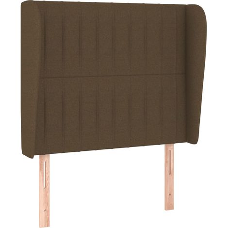 Testiera Testata del letto ad Orecchio Marrone Scuro 83x23x118/128 cm in Tessuto (1/4)