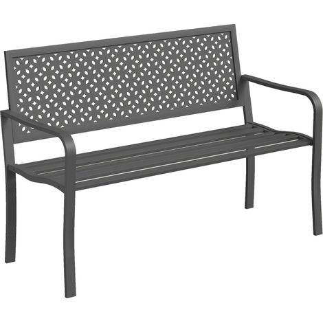 Metall-Gartenbank für 2 Personen, Dunkelgrau, 240 kg (1/4)
