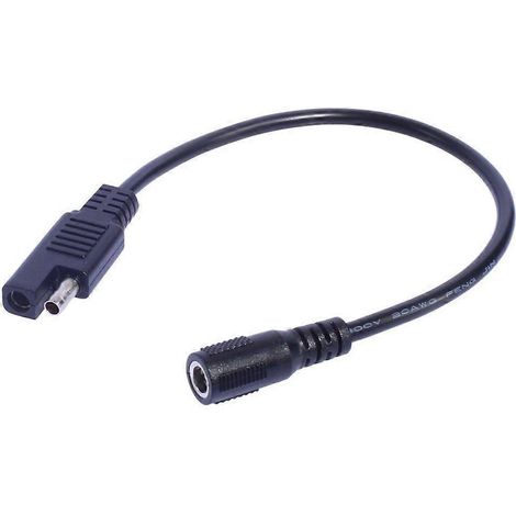 Câble d'alimentation avec connecteur DC5521 vers SAE pour panneau solaire, voiture ou moto (1/4)