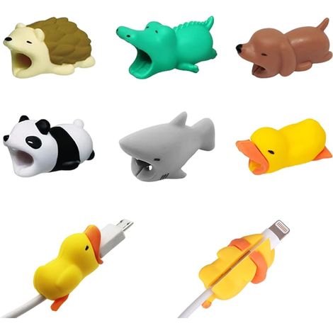 6 Protège Câble Chargeur En PVC Souple, Animaux Aléatoires Mignons, Pour Tablettes, Ordinateurs Portables (1/5)