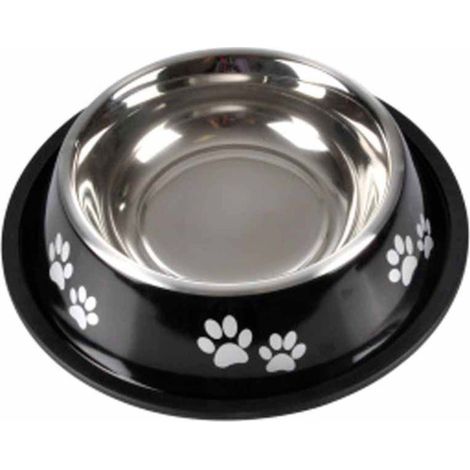 Gamelle Antidérapante Chien & Chat "Pattes" 25cm Noir