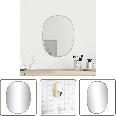 Miroir mural Luxueux, Miroir chambre, Argenté 30x25 cm OIB8238E (1/5)