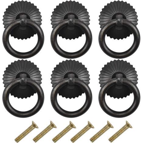 Schubladengriffe – Kupfer – Basisdurchmesser 30 mm – Höhe 38 mm – Griffring 30 mm – Schrauben 20 mm – Für Küchenschränke und Schubladen – 6er-Set (1/5)