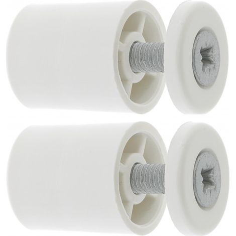 2x Butée d'arrêt de lame finale de volet roulant ronde 25mm Ø22mm en PVC avec rondelle et vis Store Fenêtre Enroulement Déroulement Coffre Menuiserie, blanc (1/3)