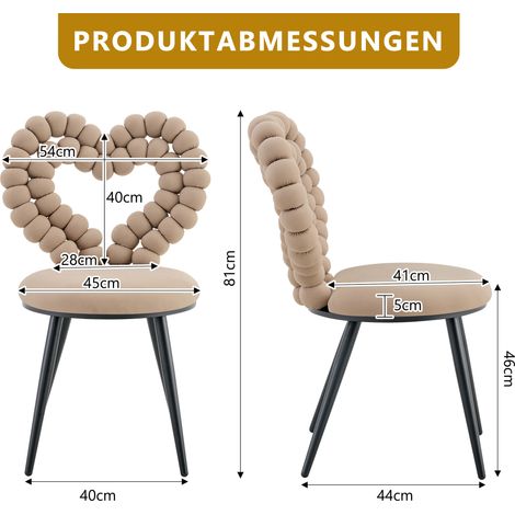 Fauteuils de table en velours beige (pack de 2) – Dossier découpé en triangle, piètement métallique noir, stables pour espace repas, hall et séjour (1/5)