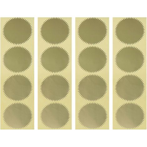 40 autocollants de fermeture ronds et dentelés en dentelle, délicats et auto-adhésifs, pour la décoration de cahiers, de scrapbooking et d'emballages cadeaux (dorés).-5X5CM-Golden (1/4)